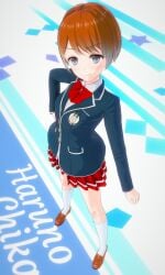 3d blazer bob_hair character_name female kneehighs koikatsu school_uniform shoes short_hair small_breasts socks