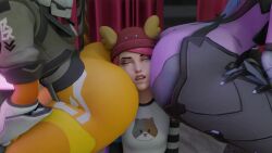 ass_on_face ass_sandwich big_ass face_on_ass female fortnite kishi no_sound overwatch skye_(fortnite) smothering tagme tracer video widowmaker yuri