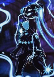 anus ass breasts elmrtev fantasma_(marvel) female fire flame ghost_rider_(series) isabella_alvarez marvel nipples skirt skull torn_clothing twintails vagina white_skin