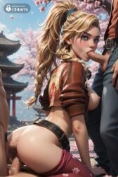 1girls 2boys ai_generated anal artist_name ass belt blonde_hair blowjob blue_eyes braid breasts cherry_blossoms cropped_jacket cum day double_penetration erection fellatio female freckles gangbang gemma_(monster_hunter_wilds) group_sex hi_res jacket lips long_hair looking_at_viewer looking_back male_pubic_hair medium_breasts mmf_threesome monster_hunter monster_hunter_wilds multiple_boys nipples nose nude open_clothes open_jacket oral outdoors pants penis petals ponytail pubic_hair pussy r34arts reverse_cowgirl_position sex sex_from_behind solo_focus spitroast straddling straight testicles threesome uncensored vaginal_penetration veins veiny_penis