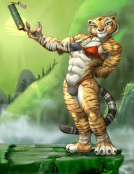 1girls 2016 abs anthro big_clitoris big_nipples bikini bikini_bottom bikini_top breasts claws cleavage clitoris clitoris_bulge clitoris_through_clothes dreamworks female female_only furry kung_fu_panda looking_at_viewer master_tigress muscles muscular muscular_female nipple_bulge nipples perky_breasts plump_labia pussy pussy_bulge smile solo solo_female standing thick_thighs thighs tiger zorrore