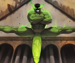 ai_generated giant_penis grappler_baki hulk hulk_(series) hulk_gosta_de_rabo imminent_rape imminent_sex male marvel meme penis pov reference shitpost street_fighter yujiro_hanma yujiro_pose