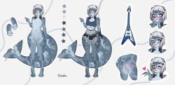 absurd_res anthro ass blonde_hair butt_focus emoji fur_seal genitals grey_body hair hi_res male mammal marine model_sheet nipples nisaku paws penis pinniped reference_image reference_to_character rock sea seal water
