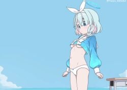 1girls animated animated animation areolae arona_(blue_archive) blue_archive breast_expansion breasts breasts gigantic_breasts japanese_text lactating lactation milk nipples tagu_hblabe text wardrobe_malfunction