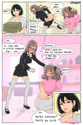 1girls 2futas age_difference big_breasts bimbo black_hair bob_cut breasts brown_eyes brown_hair ear_piercing female futa_on_female futa_with_female futa_with_futa futanari glasses group hoop_earrings incest intersex karen_(lewdua) lewdua long_hair morgan_rosewood_(lewdua) natasha_(lewdua) original short_hair siblings sisters student teacher teacher_and_student