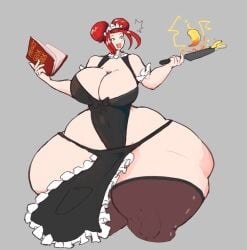 1girls breasts female huge_breasts hyper_thighs maid_bikini maxhp_(verdazin) thick_thighs thighhighs thighs verdazin
