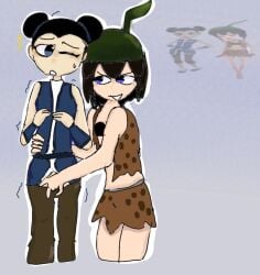 2girls :( art artist_name bad_art black_bikini black_hair blue_clothing blue_eyes blue_eyes_female blue_shirt brown_clothing brown_pants brown_skirt bruh chun-li chun-li_(okolele) don't_delete_it drawing female female/female flipaclip flipaclip_(artwork) green_hat hat_watermelon i'm_fast_post_help i_love_rule_34 image_set justcanex lesbian_sex okolele open_pants pussy pussy_fingering sex simple_background sorry tala_(okolele) traced traced_art traced_artwork traced_this_me_good watermelon_hat yuri