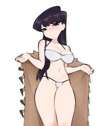1girls bra female gurumo komi_can't_communicate komi_shouko panties tagme trenchcoat