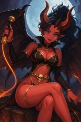 ai_generated crossed_legs dota dota_2 female femdom queen_of_pain red_skin succubus succubus_wings wings