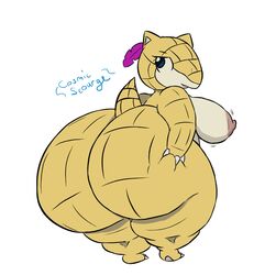 1girls 2018 anthro areolae ass big_ass big_thighs breasts butt_grab chubby cosmicscourge female female_only grope hand_on_ass huge_ass huge_thighs hyper hyper_ass hyper_thighs looking_at_viewer looking_back nintendo nipples overweight overweight_female pokémon_(species) pokemon pokemon_rgby sandshrew shortstack thick_thighs video_games voluptuous wide_hips