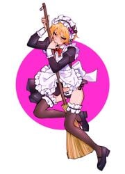 blush domesticwolfaru femboy maid male male_only project_sekai tenma_tsukasa