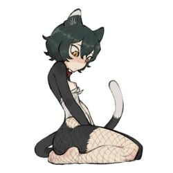 cat_ears cat_girl cat_tail catgirl delicious_in_dungeon dungeon_meshi female fishnet_stockings gurumo izutsumi leotard nipples tagme