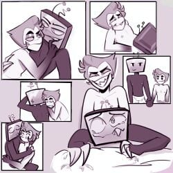 anal blowjob gay gay_male hazbin_hotel lucifer lucifer_morningstar_(hazbin_hotel) male ship vox vox_(hazbin_hotel)