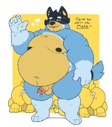 2025 after_sex all_fours anthro areola ass australian_cattle_dog backsack balls bandit_heeler bareback belly belly_overhang big_belly big_butt bluey_(series) blush bodily_fluids border canid canine canis cattledog cum cum_in_ass cum_inside cum_on_butt cum_on_hand cum_on_own_penis cum_on_partner cum_on_penis cum_on_self dialogue domestic_dog english_text erection eyebrows foreskin fur genital_fluids genitals gesture glans group group_sex herding_dog hi_res humanoid_genitalia humanoid_penis inviting inviting_to_sex jerebear0w0 looking_at_viewer male male/male mammal moobs narrowed_eyes navel nipples nude overweight overweight_anthro overweight_male pastoral_dog penis sex simple_background smile solo_focus standing talking_to_viewer text thick_arms thick_thighs threesome trio tuft two_subs_one_dom uncircumcised unretracted_foreskin vein waving white_border yellow_background