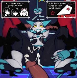 anthro bodily_fluids bondage bound breasts bukkake cum cum_in_vagina cum_inside cum_on_breasts cum_on_face deltarune dialogue english_text female forced gangbang gangrape genital_fluids genitals group group_rape group_sex hi_res kris male male/female marsminer masturbation penis pussy ralsei rape sex susie_(deltarune) susie_(disambiguation) swatchling tasque_manager text undertale_(series) voyeur vulva