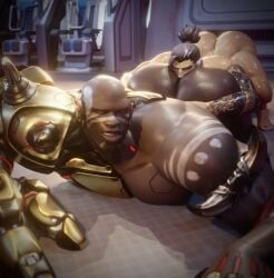 3d 3d_(artwork) akande_ogundimu arched_back arms_around_partner ass ass_bigger_than_head ass_focus ass_grab ass_up bald bald_male bara big_ass big_butt bigger_male black_hair butt_bigger_than_head butt_focus butt_grab butt_up cybernetic_arm cybernetics dace_renders dark_skinned_male dat_ass dat_butt doomfist eyes_rolling_back face_down face_down_ass_up face_down_butt_up fat_ass fat_butt gauntlets gay gay_rimjob grabbing grabbing_ass grabbing_butt grabbing_from_behind hair_tied hands_on_ass hands_on_butt hands_on_ground hanzo hanzo_shimada indoors light-skinned_male male male/male male_only muscular muscular_male open_mouth open_mouth_smile overwatch overwatch_2 rimjob rimming rimming_male size_difference smaller_male smile squatting sweat sweaty sweaty_ass sweaty_body sweaty_butt tattoo tattooed_arm tribal_markings tribal_paint white_sideburns yaoi
