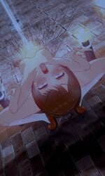 3d ahe_gao arched_back blush bob_hair breasts censored double_v exhibitionism female female_ejaculation female_pervert kneehighs koikatsu naked_footwear naked_with_shoes_on navel night nude outdoors public_nudity rolling_eyes shoes short_hair small_breasts socks squirting sweat tongue_out v_sign