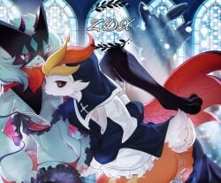 2025 anal_fluids anal_juice_drip anthro anthro_on_anthro anus black_clothing black_legwear black_sclera black_stockings blurred_background blush bodily_fluids bra bra_down breasts cheek_tuft church cinderace clitoris clothed clothed_sex clothing clothing_aside demon detailed_background dripping duo facial_tuft fan_character felid feline female female/female female_anthro finger_fuck fingering fingering_partner floor frilly frilly_bra frilly_clothing frilly_underwear gem generation_8_pokemon generation_9_pokemon genital_fluids genitals hi_res horn hybrid improvised_sex_toy inside klipiezi lagomorph legs_up legwear leporid light lighting lingerie mammal meowscarada nintendo nipples nun_outfit open_mouth panties panties_aside partially_clothed pearl_(gem) penetration pokemon pokemon_(species) pussy red_bra red_clothing red_eyes red_panties red_underwear sculpture sex small_breasts spade_tail spread_legs spreading stained_glass_window statue stockings sweat tail tears tears_of_pleasure tile tile_floor tongue tongue_out tuft underwear underwear_aside vaginal_fluid_drip vaginal_fluids vaginal_fluids_on_hand vaginal_penetration vulva wince window zdx