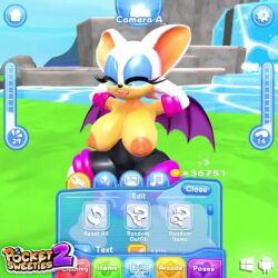 1girls 3d 3d_animation animated anthro areolae ass ass_expansion big_breasts breast_expansion breasts breasts_bigger_than_head dildo female female_only full_body pocketsweeties rouge_the_bat sound tagme video