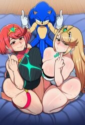 1boy 1boy2girls ai_generated crossover fat_ass huge_ass huge_breasts huge_cock imminent_sex middle_finger mythra pyra sega sonic_(series) sonic_the_hedgehog sonic_the_hedgehog_(series) super_smash_bros. super_smash_bros._ultimate tagme xenoblade_(series) xenoblade_chronicles_2
