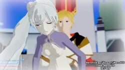 1boy1girl 3d animated blonde_hair blue_eyes female jaune_arc male marcovee4 no_sound rwby tagme time_stop video weiss_schnee white_hair