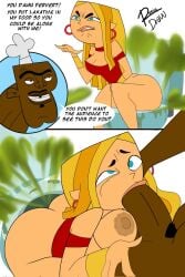 blaineley_(tdi) blonde_hair blowjob blue_eyes boobs_out book breasts chef_hatchet fart fart_cloud fart_fetish farting farting_on_another female oral toilet toilet_use total_drama:_world_tour total_drama_(series) total_drama_island