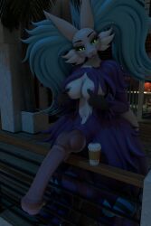 2:3 3d_(artwork) absurd_res animal_genitalia animal_penis anthro bedroom_eyes blender_(disambiguation) bonepie coffee_cup container cup delphox digital_media_(artwork) equine_genitalia equine_penis futanari generation_6_pokemon genitals glowing glowing_eyes green_eyes herm hi_res hybrid_genitalia hybrid_penis intersex knot knotted_equine_penis knotted_penis looking_at_viewer narrowed_eyes night nintendo nipple_fetish nipple_play outside penis pokemon pokemon_(species) seductive solo