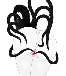 anus ass black_hair creepypasta dat_ass faceless_female female long_hair looking_back pussy rule_63 sexualizer slenderman slenderwoman solo tentacle