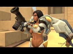 3d 3girls anal anal_insertion anal_vore animated dark-skinned_female dark_skin fart fart_disposal female hotpocketshogun large_insertion overwatch pharah post_vore_gas sound source_filmmaker tagme tracer video vore yuri