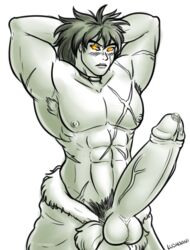 1boy broly broly_(dragon_ball_super) dragon_ball dragon_ball_super erection huge_cock lushaani male male_only penis solo yaoi