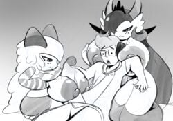 1boy 2018 2girls ass between_breasts big_breasts big_thighs breasts celia_(penlink) erection female freckles gardevoir group hair half-closed_eyes holding huge_ass huge_breasts huge_penis human humanoid interspecies kirlia lester_(penlink) long_hair male mammal monochrome nintendo nipples original_character paizuri penis penlink pokémon_(species) pokemon pokemon_(species) pokemon_rse shortstack smile surprise thick_thighs video_games voluptuous wide_hips