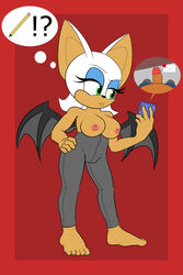 absurdres anthro breasts e-mail female furry highres kamikiller mammal penis phone rouge_the_bat solo sonic_(series) topless