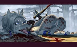 after_rape anthro anus asphyxiation ass ass_up axe big_breasts blizzard_entertainment blood blue_eyes breasts canid canine chopping_block claws conquistabear corpse cum cum_in_ass cum_in_mouth cum_in_pussy cum_inside cum_on_face cum_on_leg cum_on_tongue dead death decapitated decapitated_head decapitation detailed_background female female_death gore half-closed_eyes hands_behind_back hanged hi_res mammal melee_weapon multiple_deaths nude open_mouth outdoors pussy severed_head snuff solo_focus toe_claws tongue tongue_out tree video_games warcraft weapon were werecanid werecanine werewolf worgen wounded