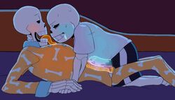 animated drool frottage gay incest pajamas papyrus sans sweat tongue_out trousledpelves undertale