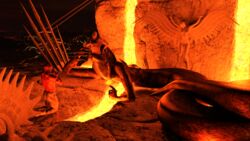 daz3d fire hell human lamia mammal naga nude reptile scalie snake threedemon_(artist) vore