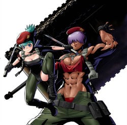 breasts cleavage cline_(metal_slug) cute growth growth_(metal_slug) metal_slug metal_slug_attack muscular muscular_female