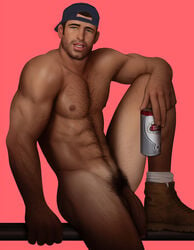 1male abs backwards_baseball_cap ballsack baseball_cap beard_stubble beefy beer body_hair boots can drawnpr0n drinking facial_hair flaccid_penis foreskin hairy human intact male male_nipples male_only male_pubic_hair manly masculine muscles muscular muscular_male naked_boots naked_footwear nude_male pecs penis realistic scrotum six_pack solo stella_artois stubble uncut unretracted_foreskin vein veiny_penis