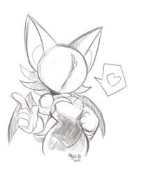 breasts conditional_dnp female female_only kayla-na monochrome pussy pussy_in_face rouge_the_bat sega silly sonic_(series) tight_clothing unusual_anatomy unusual_genitalia unusual_pussy_placement what white_background wings