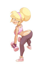 ass ass_cleavage ass_cleavage_tanline bangs big_ass big_hair bigdad blue_eyes breasts butt_crack clothed curvy disney disney_channel dumbbell eyelashes female female_only fingerless_gloves footwear full_body gloves gravity_falls hair_bun hairband human large_breasts looking_back lowleg lowleg_pants no_panties open_smile pacifica_northwest pants_pull raised_eyebrow shoes sideboob skindentation smile solo sports_bra standing tanline workout yoga_pants