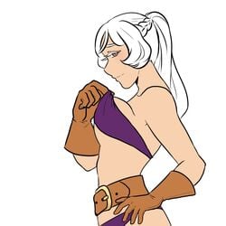 animated bikini breasts female_only fire_emblem fire_emblem_awakening fire_emblem_heroes nipples purple_bikini robin_(female)_(summer)_(fire_emblem) robin_(fire_emblem) robin_(fire_emblem)_(female) spicysiren swimsuit swimsuit_pull tagme twintails video white_hair