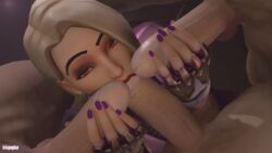 1girls 3boys 3d ashe_(overwatch) balls blonde_hair face_fucking faceless_male fellatio female group handjob irispoplar large_penis light-skinned_female light_skin looking_back looking_up multiple_boys oral oral_sex overwatch penis penis_out red_eyes red_lipstick thorn_ashe throat_fuck