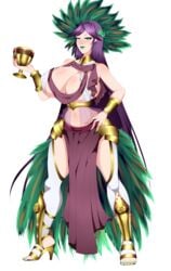 big_breasts female god_complex greek_mythology green_eyes green_lipstick hera_(greek_mythology) hourglass_figure huge_breasts milf namependingcreations npcxxx npczoey purple_hair solo voluptuous wide_hips