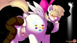 2017 anatomically_correct anatomically_correct_anus animal_anus animal_genitalia animal_pussy anus ass blush childhood_ruined clitoris clothing cutie_mark equine equine_anus equine_pussy feces female feral hair hair_ribbon hairbow hi_res kloudmutt mammal my_little_pony my_little_pony_the_movie pegasus puffy_anus pussy ribbons scat solo songbird_serenade_(mlp) tongue tongue_out wings wtf