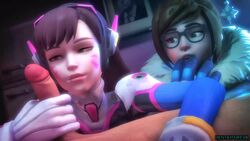 1boy 2girls 3d animated clothed_female clothed_female_nude_male d.va eyewear female glasses handjob hentaiforeva male mei_(overwatch) no_sound nude nude_male nude_male_clothed_female overwatch penis shorter_than_30_seconds shorter_than_one_minute tagme video