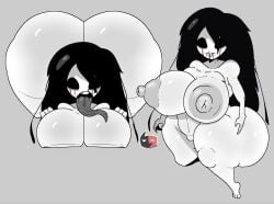 1girls areolae barefoot big_breasts black_hair breasts completely_nude completely_nude_female female female_only full_body her_(imscared) huge_ass imscared lafreakysky long_hair naked naked_female nightmare_waifu nipples nude nude_female open_mouth pussy solo solo_female sss tongue tongue_out