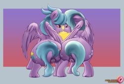 absurd_res anus cheekles cloud_chaser_(mlp) equine female flitter_(mlp) friendship_is_magic hi_res incest kissing mammal my_little_pony pegasus pussy saliva saliva_string sibling sisters wings yuri