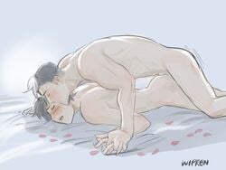 2boys anal black_hair black_hair_bottom domination gay light_hair_on_dark_hair male shiro takashi_shirogane voltron voltron:_legendary_defender white_hair white_hair_on_black_hair white_hair_top wipron yaoi