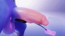 wolke animated animation loop looping_animation shorter_than_10_seconds short_playtime anthro furry penis big_penis huge_cock penis_only penis_focus rakuo bdsm bdsm_gear disembodied_hand blue_body duo faceless_character faceless_male simple_background male whip