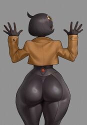 1girls about_to_burst absolute_cinema ass ass_focus ass_too_big barely_contained barely_contained_ass barely_fits big_ass bodysuit bottom_heavy bubble_butt bursting_butt clothing emma_(pokemon) fat_ass female female_only gluteal_fold hands_up huge_ass imminent_wardrobe_malfunction jacket large_ass massive_ass matiere_(pokemon) pokemon pokemon_legends:_z-a rear_view solo spiralnoww straining_clothing thick_ass thick_thighs thunder_thighs tight_clothes tight_clothing tight_fit tight_suit too_tight undersized_clothes undersized_clothing wide_hips