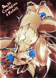 3_fingers aktiloth anthro anthro_penetrated avali black_body black_feathers blue_penis bodily_fluids cheek_tuft chest_tuft claws closed_eyes cum cum_drip cum_from_nose cum_in_mouth cum_in_nose cum_inflated_belly cum_inside cum_on_penis cumshot disembodied_penis dripping ejaculation erection facial_tuft feathered_wings feathers fellatio fingers fur genital_fluids genitals handjob handjob_while_penetrated handjob_while_sucking head_feathers hi_res humanoid_genitalia humanoid_penis inflation kinktober kinktober_2025 male multicolored_body multicolored_fur non-euclidean_sex oral oral_penetration penetration penile penis pineapple_(character) portal portal_sex sex slit_penetration slit_play splurt spread_legs spreading swollen_belly thinking_with_portals tuft wings